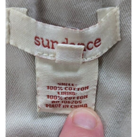 Sundance Women's (8) Lace Militaire Jacket Shirt Taupe Front Ruffle - Picture 5 of 6